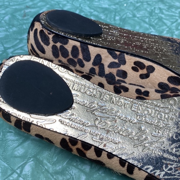 Beverly Feldman Leopard Calfhair flats size 8 worn once - Picture 5 of 6